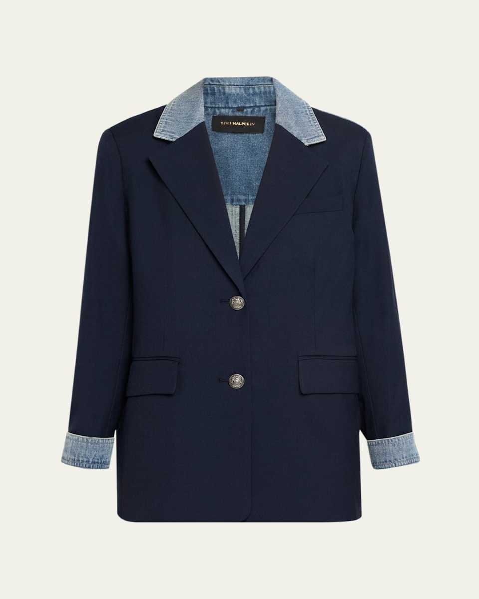 Silva Single-Breasted Mixed Media Jacket